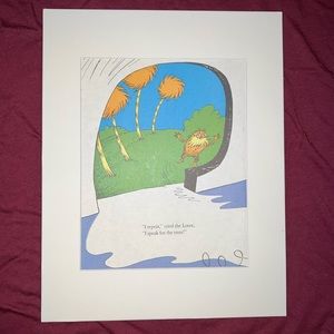 The Lorax repeat speak for the trees matted art childrens literature pop